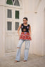 Black Georgette Kutchi Gamthi Embroidered Sleeveless Top ClothsVilla