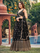 Load image into Gallery viewer, Black Georgette Lehenga Choli Set with 7MM Sequins &amp; Zari Embroidery – Festive Semi-Stitched Ensemble ClothsVilla