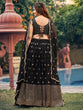 Load image into Gallery viewer, Black Georgette Lehenga Choli Set with 7MM Sequins &amp; Zari Embroidery – Festive Semi-Stitched Ensemble ClothsVilla
