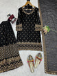 Load image into Gallery viewer, Black Glamorous Faux Georgette Plazo Set with Dupatta Clothsvilla