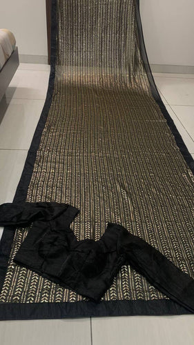 Black Glamorous Georgette Sequin Saree ClothsVilla