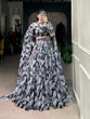Load image into Gallery viewer, Black Glamorous Grace Tabby Silk Lehenga Set with Hotfix Detailing