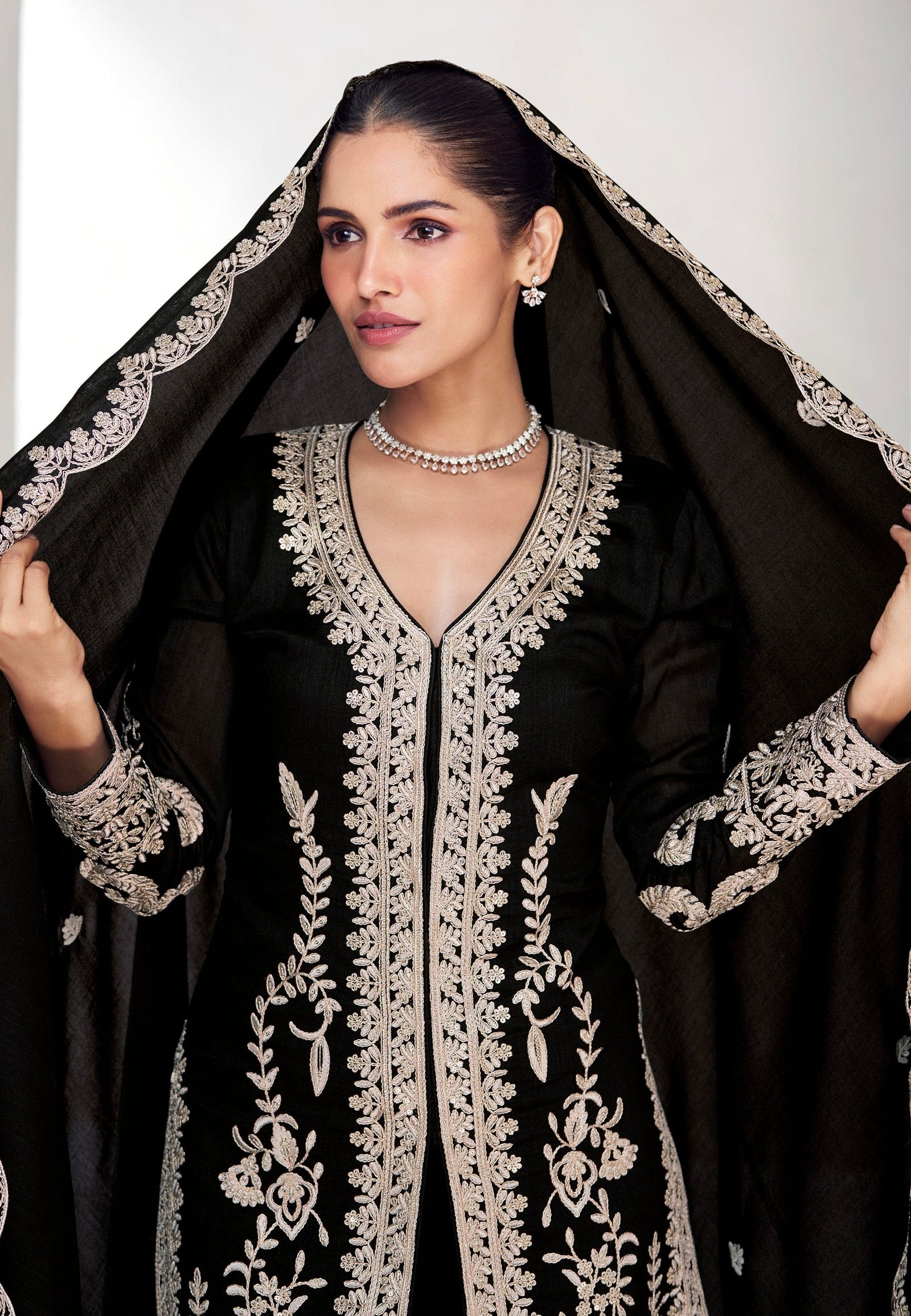 Black Grace Designer Kurta Palazzo Set ClothsVilla
