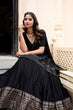 Load image into Gallery viewer, Black Graceful Elegance Pure Chanderi Lehenga with Zari Border &amp; Sequin Dupatta