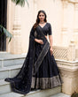 Load image into Gallery viewer, Black Graceful Elegance Pure Chanderi Lehenga with Zari Border &amp; Sequin Dupatta