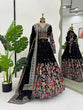 Load image into Gallery viewer, Black Graceful Faux Georgette Lehenga Choli Set with Sequin &amp; Thread Embroidery ClothsVilla
