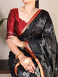 Load image into Gallery viewer, Black Graceful Jacquard Silk Saree with Printed &amp; Zari Weaving Work ClothsVilla