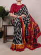 Load image into Gallery viewer, Black Graceful Printed Tasar Silk Saree with Matching Unstitched Blouse Piece ClothsVilla