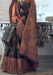 Load image into Gallery viewer, Black Graceful Silk Saree with Unstitched Blouse Piece Elegant Ethnic Wear ClothsVilla