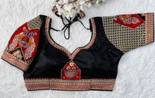 Load image into Gallery viewer, Black Handcrafted Sequined Blouse in Dilkush Silk ClothsVilla