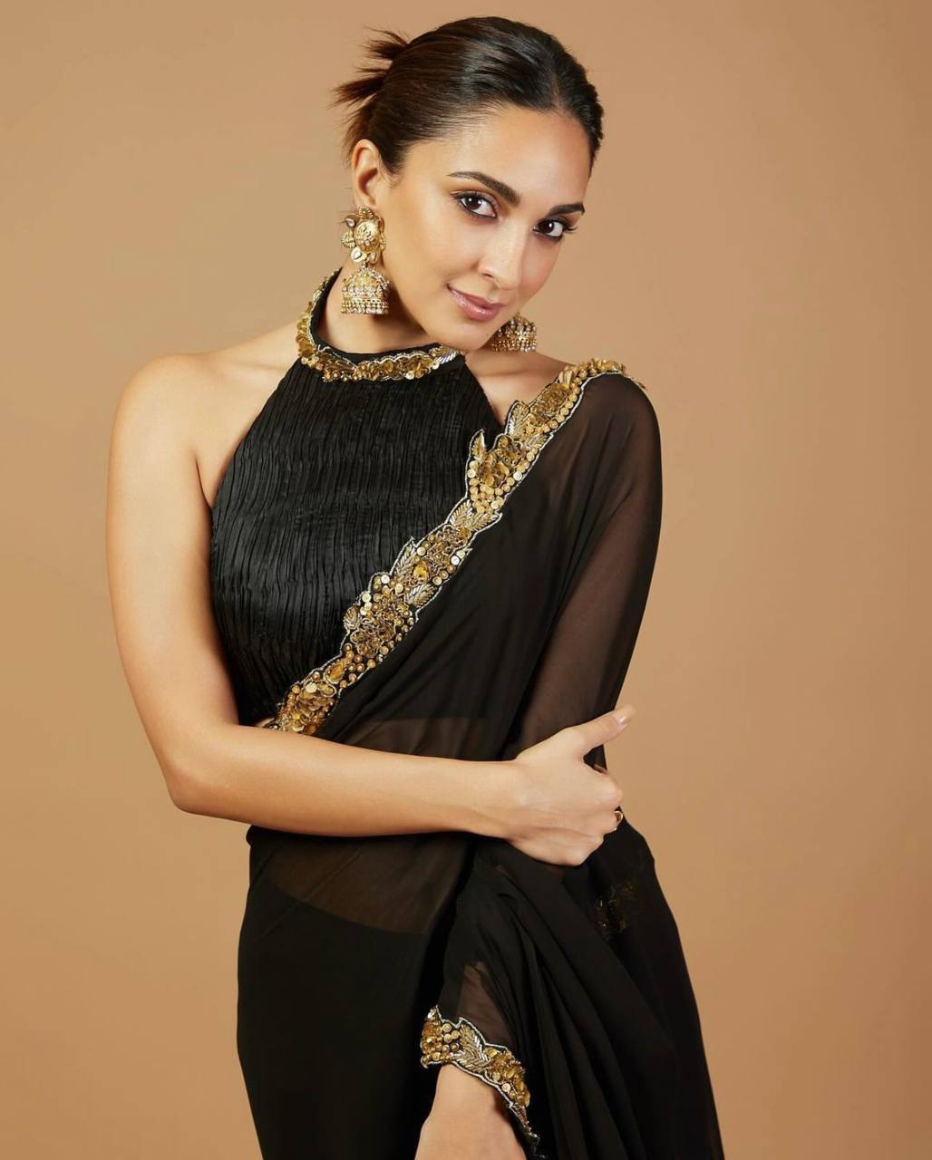 Black Hot Georgette Saree – Bold & Elegant ClothsVilla