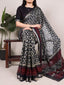Black Ikkat Print Chanderi Saree ClothsVilla