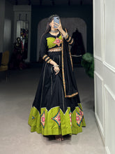 Load image into Gallery viewer, Black Lehenga Set with Gamthi Patchwork and Gota Patti ClothsVilla