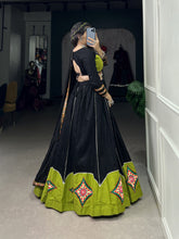 Load image into Gallery viewer, Black Lehenga Set with Gamthi Patchwork and Gota Patti ClothsVilla