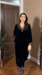 Load image into Gallery viewer, Black Luxurious Viscose Velvet Co-Ord Set with Sequin Threadwork &amp; Side Pockets ClothsVilla