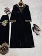 Load image into Gallery viewer, Black Luxurious Viscose Velvet Co-Ord Set with Sequin Threadwork &amp; Side Pockets ClothsVilla