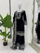 Load image into Gallery viewer, Black Luxurious Viscose Velvet Plazo Set with Embroidered Dupatta Clothsvilla