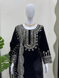 Load image into Gallery viewer, Black Luxurious Viscose Velvet Plazo Set with Embroidered Dupatta Clothsvilla