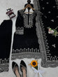 Load image into Gallery viewer, Black Luxurious Viscose Velvet Plazo Set with Embroidered Dupatta Clothsvilla