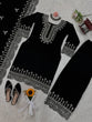 Load image into Gallery viewer, Black Luxurious Viscose Velvet Plazo Set with Embroidered Dupatta Clothsvilla