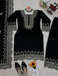 Load image into Gallery viewer, Black Luxurious Viscose Velvet Plazo Set with Embroidered Dupatta Clothsvilla