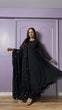 Load image into Gallery viewer, Black Midnight Elegance Georgette Suit ClothsVilla