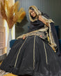 Load image into Gallery viewer, Black Natural Crepe Silk Lehenga Set with Bead &amp; Sequin Detailing ClothsVilla