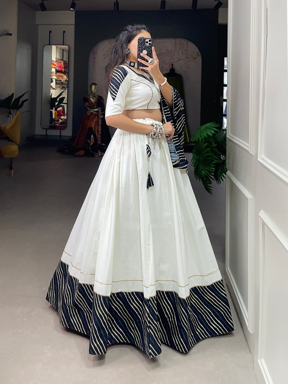 Black Navratri Lehenga Choli Set with Exquisite Gotta Patti Work Secondary image