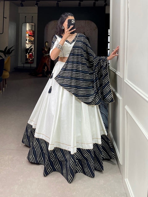 Black Navratri Lehenga Choli Set with Exquisite Gotta Patti Work ClothsVilla Main image