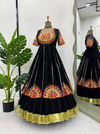 Black Navratri Special Georgette Ensemble ClothsVilla