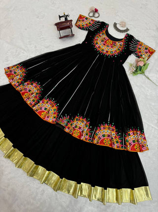 Black Navratri Special Georgette Ensemble ClothsVilla
