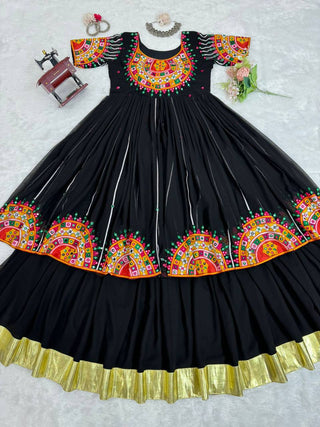 Black Navratri Special Georgette Ensemble ClothsVilla