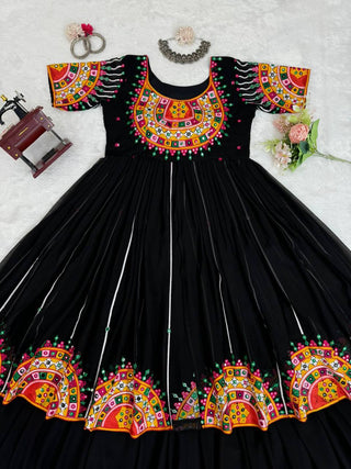 Black Navratri Special Georgette Ensemble ClothsVilla