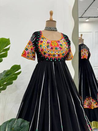 Black Navratri Special Georgette Ensemble ClothsVilla