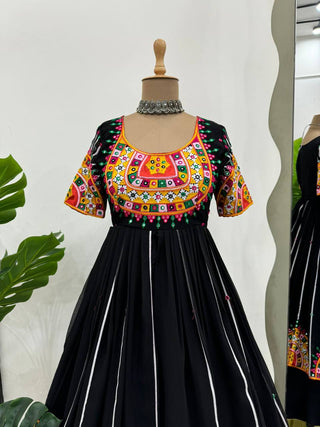 Black Navratri Special Georgette Ensemble ClothsVilla