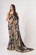 Load image into Gallery viewer, Black Organza Saree with Sequin Embroidery and Digital Print ClothsVilla