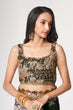 Load image into Gallery viewer, Black Organza Saree with Sequin Embroidery and Digital Print ClothsVilla