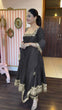 Load image into Gallery viewer, Black Party Wear Pur Vichitra Silk Anarkali Gown with Dupatta Set
