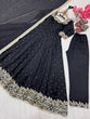 Load image into Gallery viewer, Black Party Wear Pur Vichitra Silk Anarkali Gown with Dupatta Set