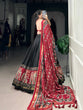 Load image into Gallery viewer, Black Patola Print Tussar Silk Lehenga Set with Gotta Patti Dupatta ClothsVilla