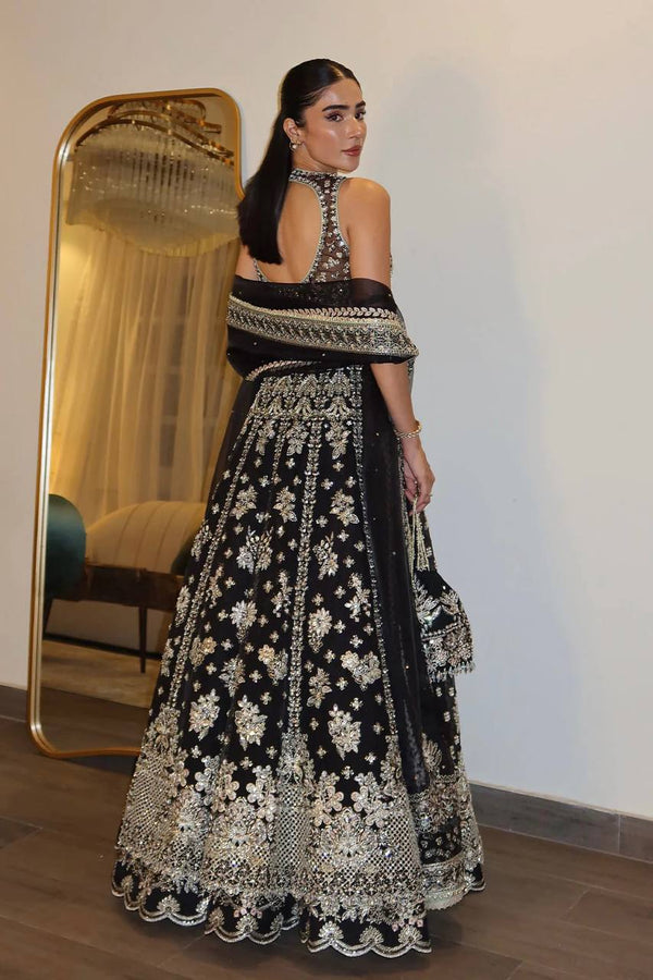 Black Premium Chinon Silk Lehenga Set ClothsVilla
