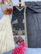 Load image into Gallery viewer, Black Premium Designer Party Wear Heavy Chinon Silk Top, Palazzo &amp; Dupatta Set