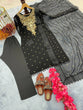 Load image into Gallery viewer, Black Premium Designer Party Wear Top, Bottom &amp; Dupatta Set Clothsvilla