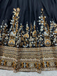 Load image into Gallery viewer, Black Premium Fox Georgette Semi-Stitched Lehenga Set with Sequins &amp; Dual-Side Embroidered Blouse Clothsvilla