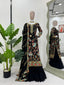 Black Premium Fox Georgette Sharara Set with Dori, Thread & Sequin Work Clothsvilla