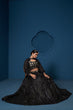 Load image into Gallery viewer, Black Premium Georgette Semi-Stitched Lehenga with Zari, Sequins &amp; Embroidery Work and Unstitched Matching Blouse ClothsVilla