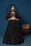 Black Premium Georgette Semi-Stitched Lehenga with Zari, Sequins & Embroidery Work and Unstitched Matching Blouse ClothsVilla