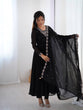Load image into Gallery viewer, Black Premium Soft Fox Georgette Fully Flared Anarkali Set with Dupatta &amp; Pant Clothsvilla