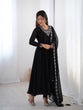 Load image into Gallery viewer, Black Premium Soft Fox Georgette Fully Flared Anarkali Set with Dupatta &amp; Pant Clothsvilla