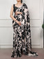 Black Printed Satin Silk Saree ClothsVilla
